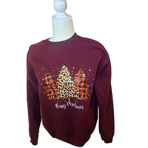 Festive Burgundy Christmas Sweatshirt Large